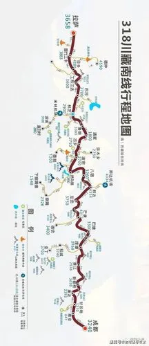 318国道川藏线线路:成都—147km—雅安—168km—泸定—49km—康定—75
