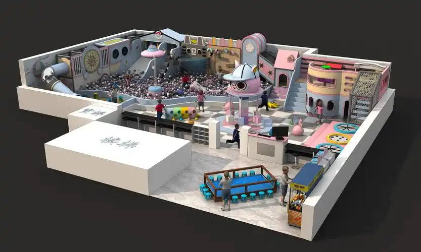 新款儿童乐园室内设备大小型马卡龙淘气堡百万海洋球池厂家定制