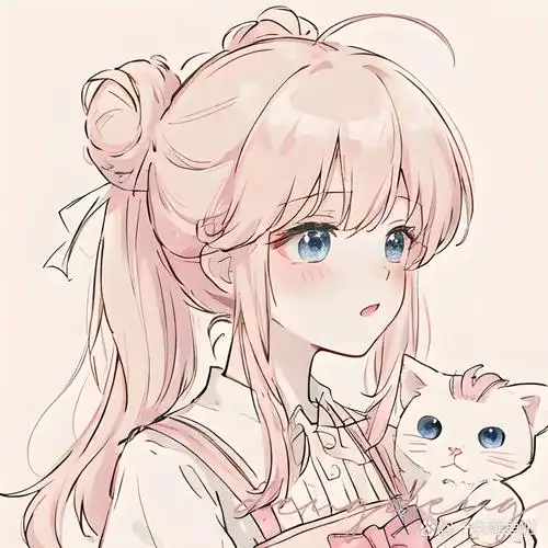 粉色系可爱女生头像|动漫女头|日系简约风