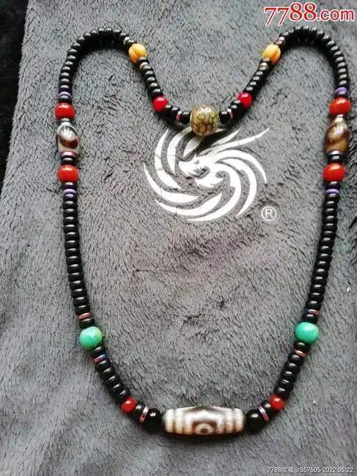 亏本放漏精品台湾渗透高油包浆满风化朱砂三眼天珠配黑金椰蒂多宝项链