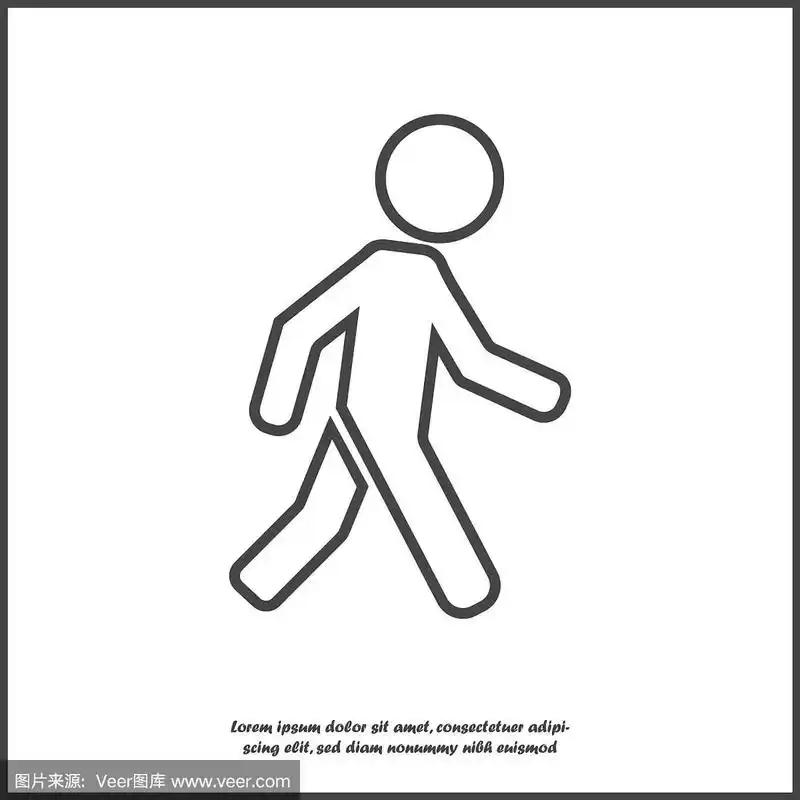 图标行走的行人行走的人在白色