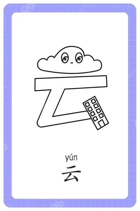 幼儿学前认字 汉字云看图识字简笔画