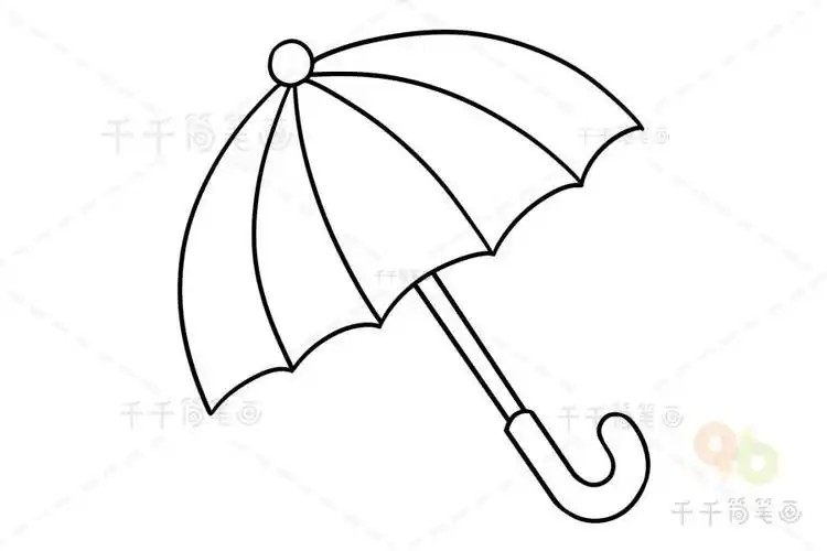 花伞简笔画幼儿