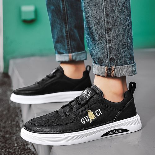 满92元减7元 冬品牌新品飞驼男鞋增高休闲皮鞋软皮真皮运动小白鞋英伦