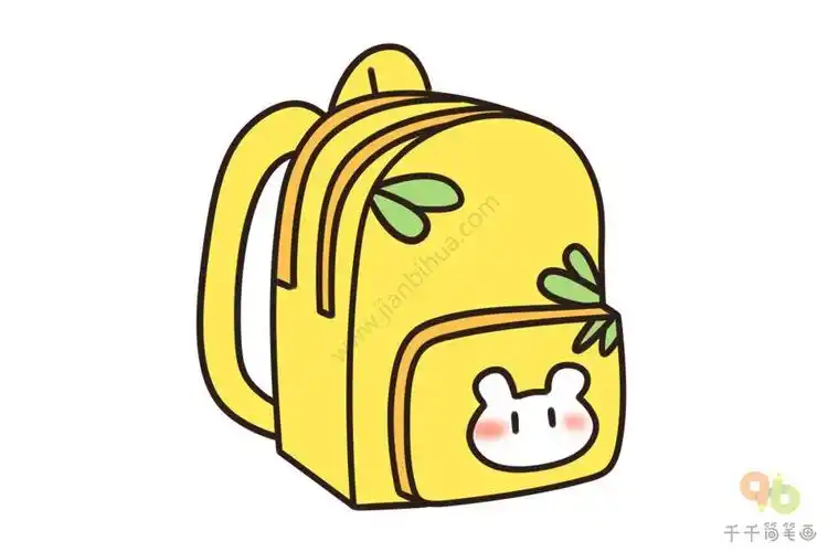 动漫女孩书包简笔画