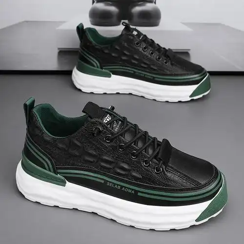 男鞋夏季透气潮流百搭休闲板鞋一脚蹬运动鞋厚底增高小白老爹潮鞋