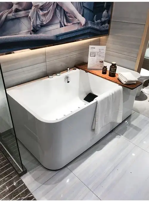 箭牌arrow卫浴按摩普通气泡按摩亚克力家用浴缸151617米空缸含下水器
