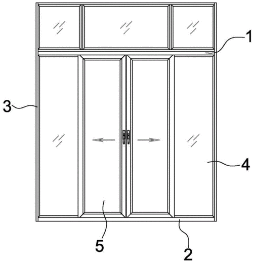 一种隔音隔热节能开阔的两固两扇推拉门制造技术