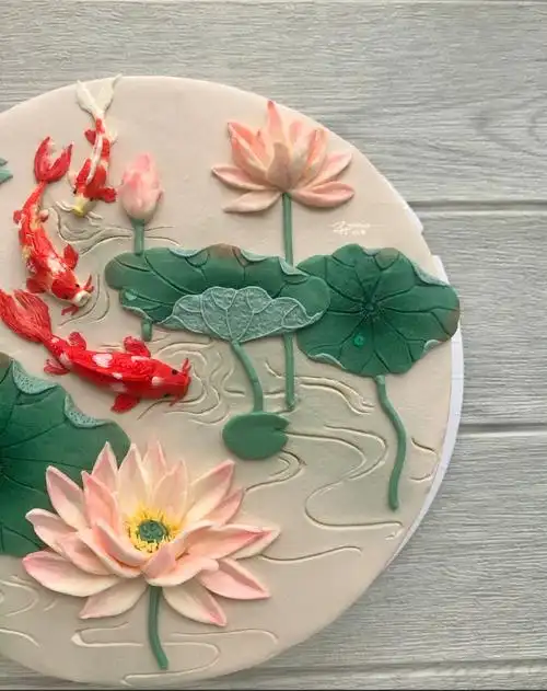 浮雕锦鲤荷花20