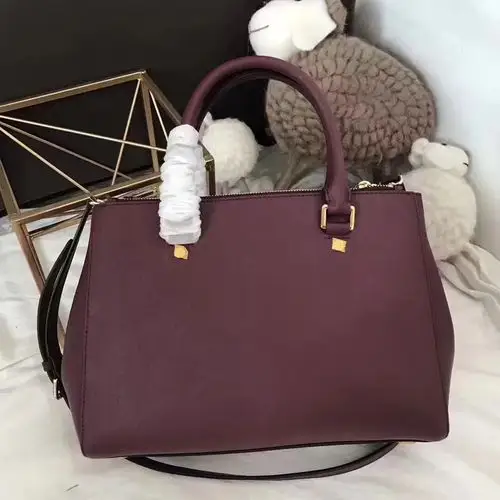 mk包包官网迈克科尔斯原单十字纹牛皮中号杀手包32cm酒红色