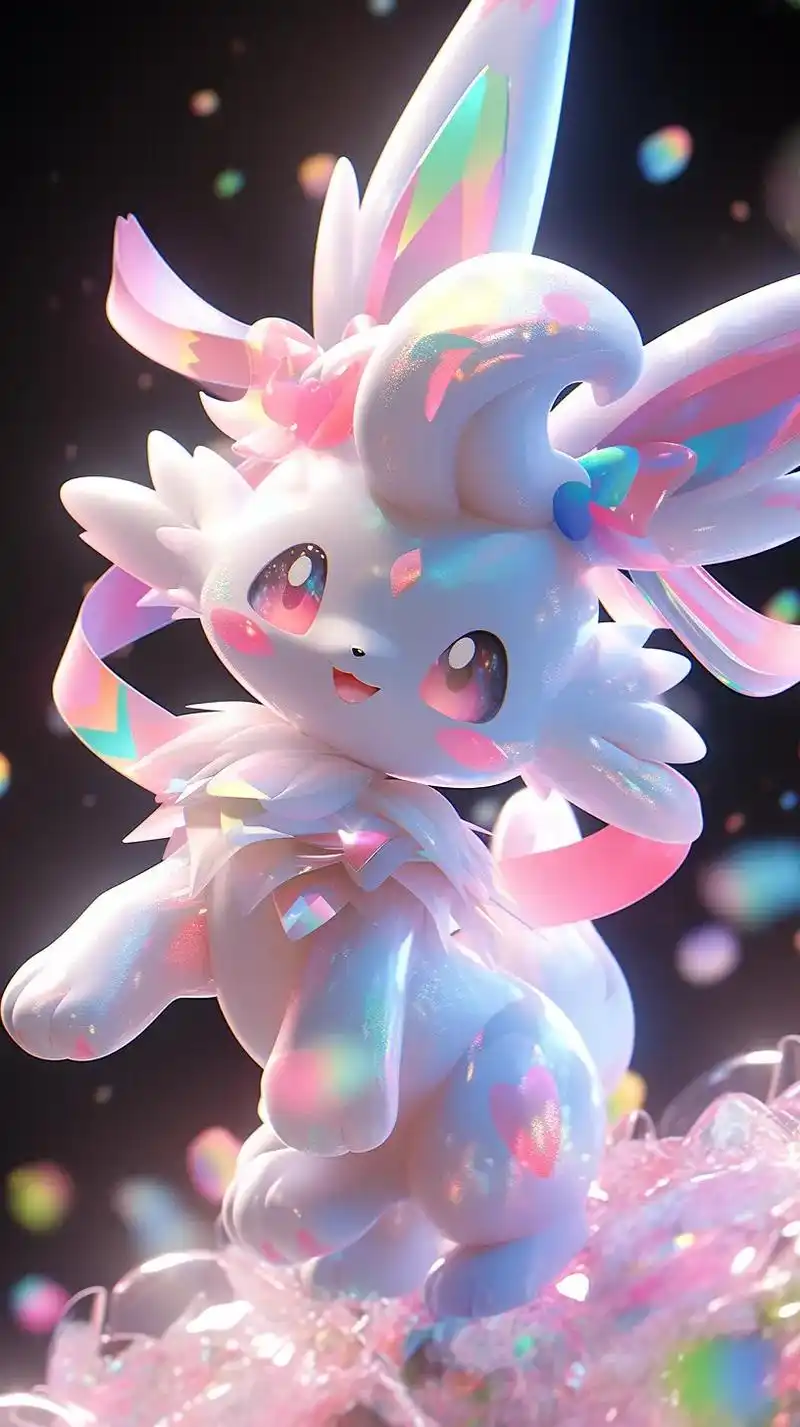 水晶bling bling的宝可梦~月亮伊布,可达鸭,喵喵, - 抖音