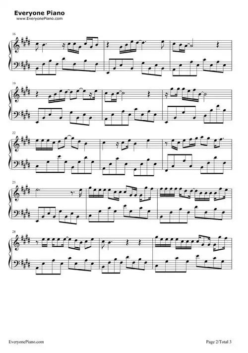 爱如潮水钢琴谱_张信哲