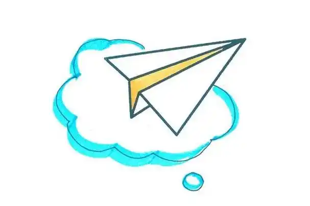 虚线纸飞机简笔画怎么画