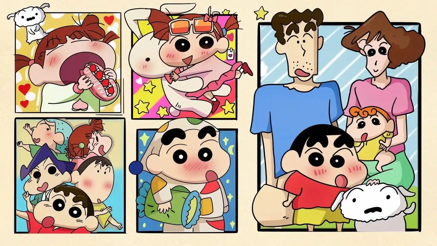 蜡笔小新电脑横版壁纸.#蜡笔小新 #野原新之助 #只看画面就 - 抖音