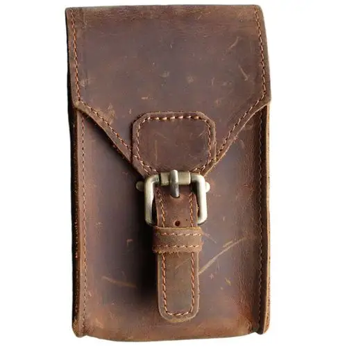 手机手工男士皮带真皮寸头手机套牛皮