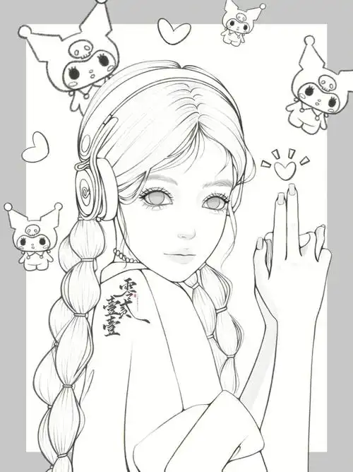 佳儿团练  #procreate头像  #线稿老师:@遧遧一@佳儿元素:三丽鸥模特