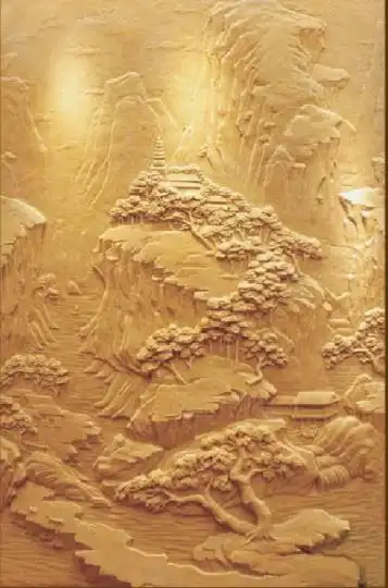 壁画砂岩浮雕山水电视背景墙装饰客厅店面酒店砂岩雕刻