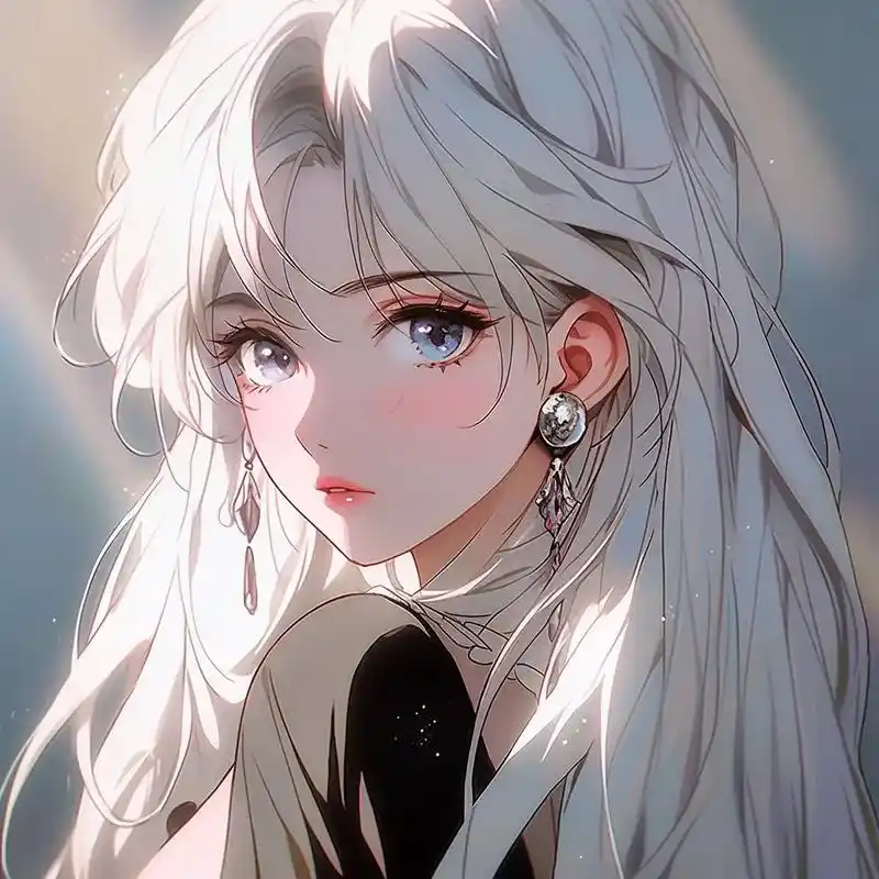 高质量新风格旧漫白发女孩