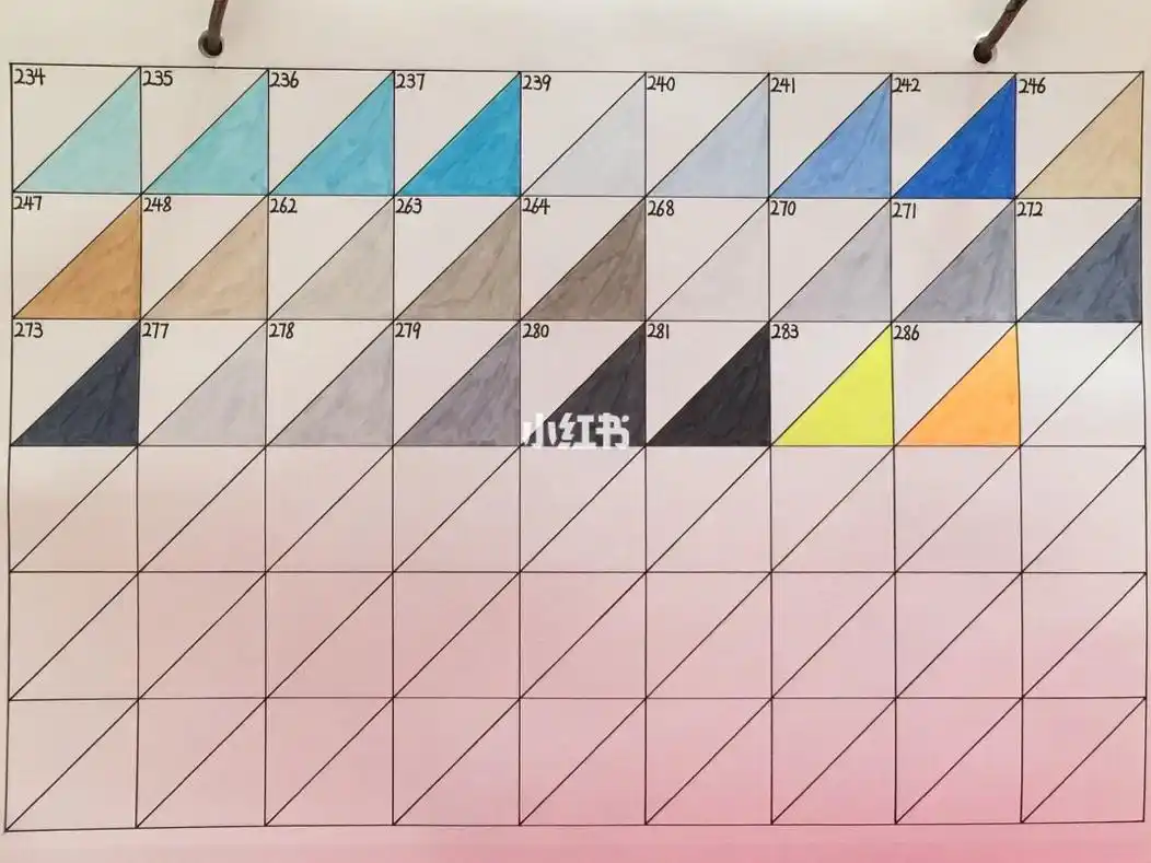 法卡勒二代马克笔自制色卡(动漫72色加自选8色),色彩靓丽.