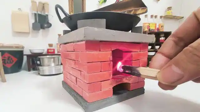 迷你厨房,diy自制迷你灶台,巴掌大小的灶台还能做饭,网友:牛