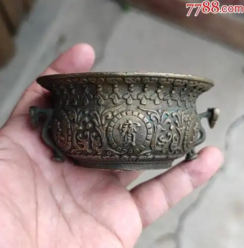 宣德炉聚宝盆老香炉大清御制文房收藏