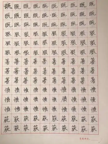 疫情期间宅在家 潜心练字促提升 ——鲍墟中心小学四年级一班硬笔书法