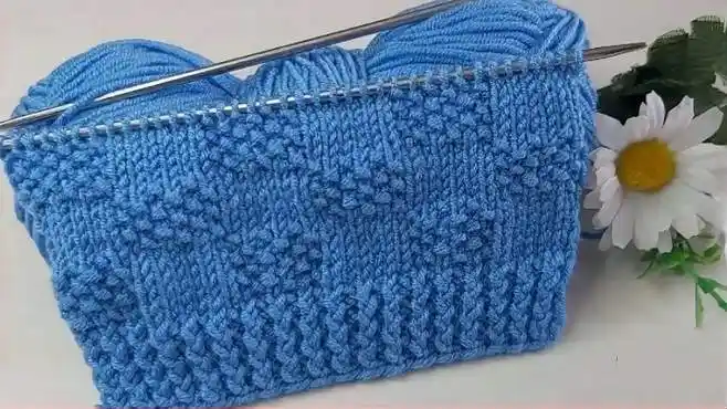 漂亮的方块图案,简单上下两针编织,看似复杂却很好上手的花样-生活