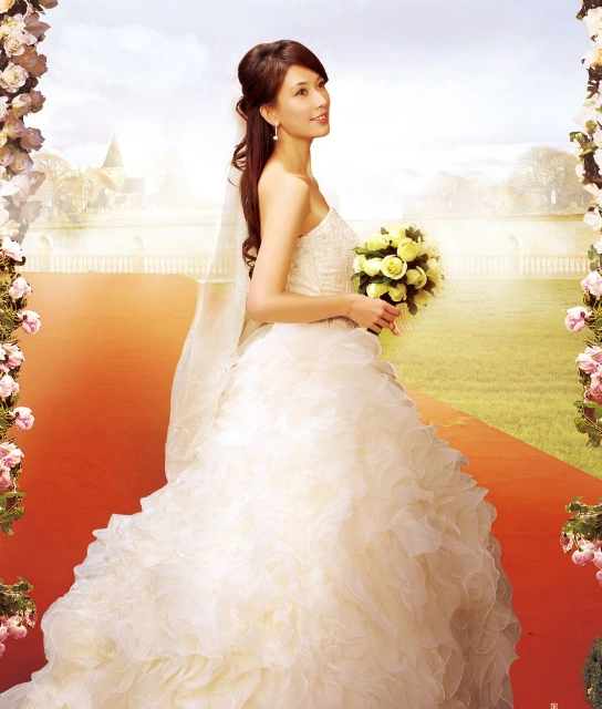 林志玲蕾丝婚纱照曝出,网友坐不住了:女神气质藏不住