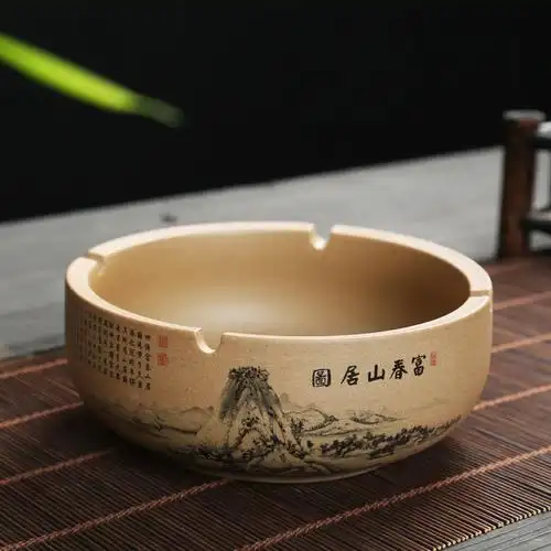 大号烟灰缸陶瓷个性潮流时尚客厅酒店家用办公室粗陶烟缸-阿里巴巴