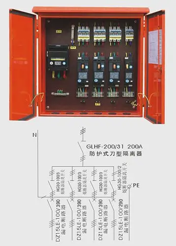 200a四回路分路配电箱-建筑施工标准电箱