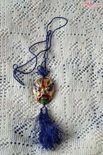 铜胎,掐丝渡金,法琅彩之精美京剧脸谱李元霸挂饰