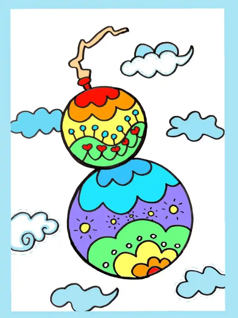 儿童 创意简笔画.用简单的圆,波浪,和小图形画出一幅简单的创 - 抖音