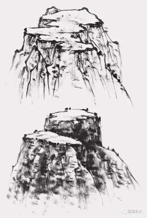 图文教程:山水基础之山间小路,山坡画法 - 元艺考