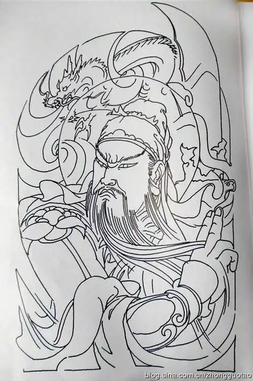 q版可爱的关羽如何画,关羽简笔画可爱(人物白描:关公关云长)