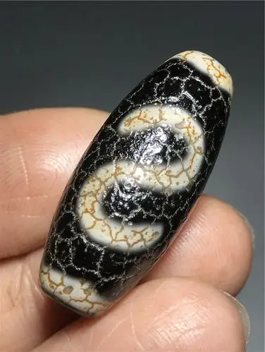 稀缺好货西藏老包浆火供开片高油老包浆金钱勾天珠老天珠加持送鉴定