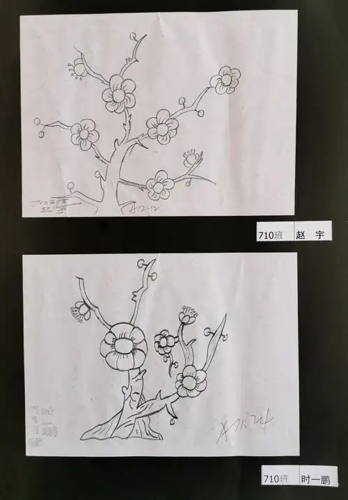 嵩县双语江苏实验学校初中部七年级元旦美术作品展