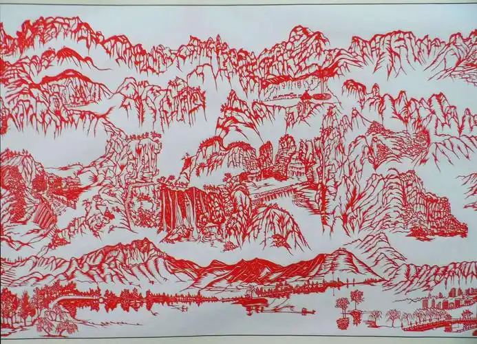 王屋山水剪纸赏析