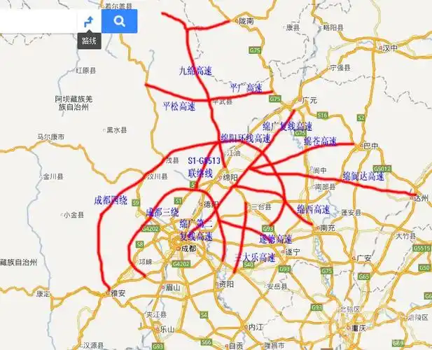 成都,绵阳超远期高速公路规划