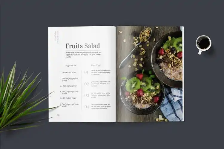 高端美食杂志排版设计模板foodmagazinetemplate