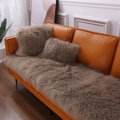 羊皮毛沙发垫真皮毛飘窗毯宁夏滩羊毛毛坐垫皮毛一体长毛沙发垫