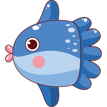 卡通手绘蓝色可爱鱼