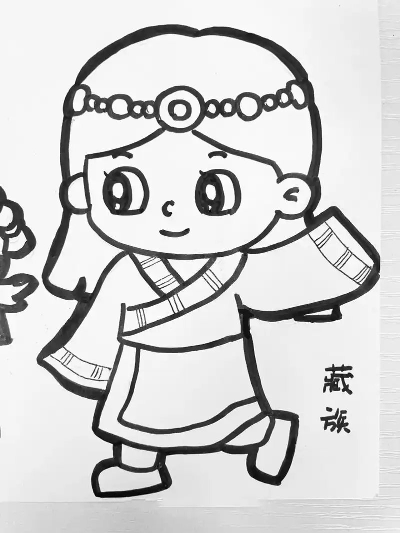 少数民族👧🏻简笔画🎨幼师考编主题画 🌟适用主题:《民族团结
