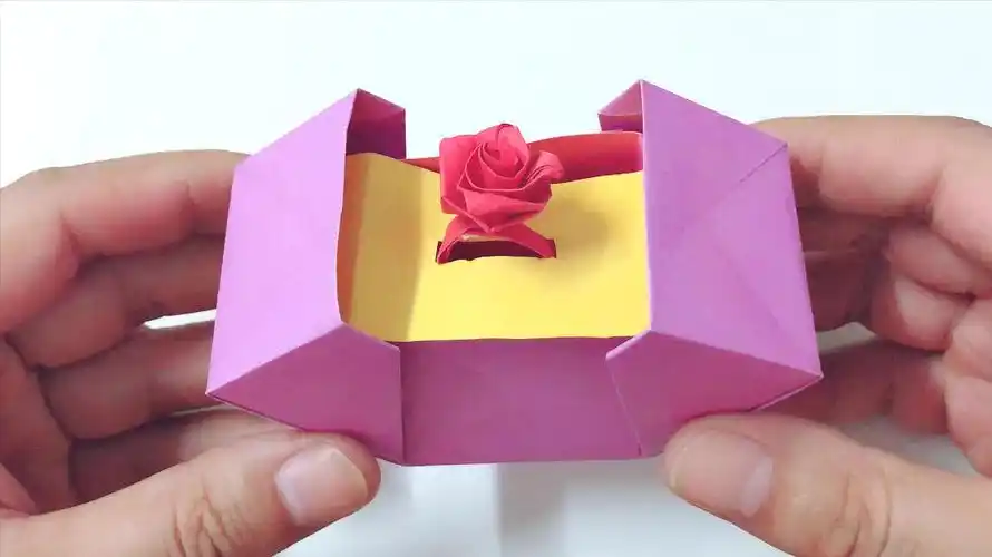 简单礼物盒折纸用来存放戒指美美哒也可以放小朋友的礼物