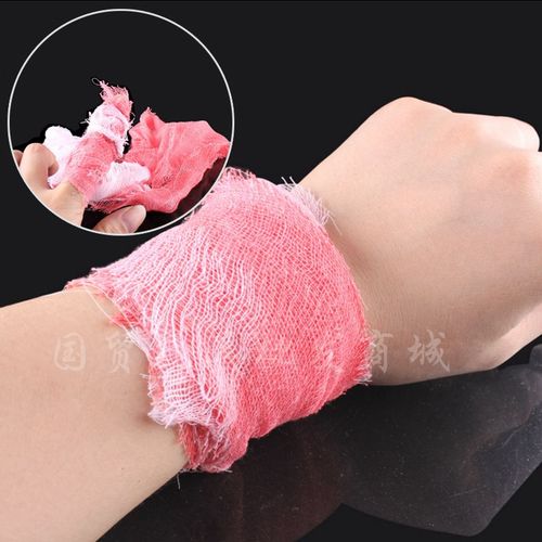 万圣节cos搞怪染血纱布酒吧聚会派对节日整蛊带血绑带恶搞吓人