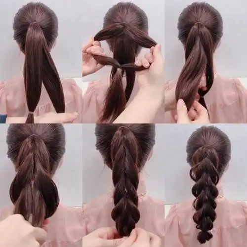 简单又可爱的高马尾编发⑧大家对马尾的印象可能都是适合长发的发型