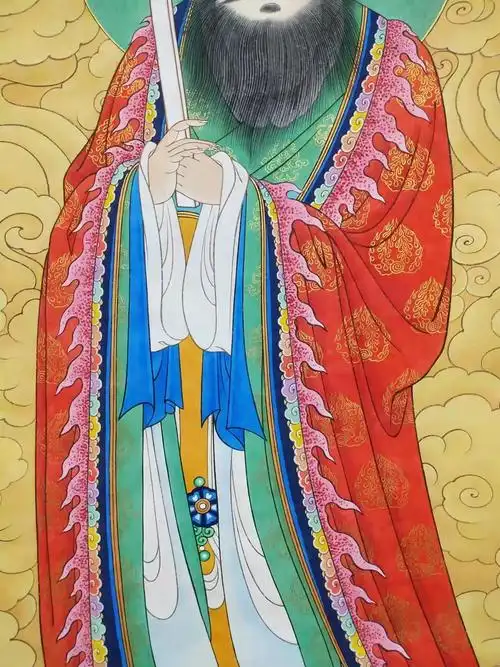 张天师四尺纸本重彩设色