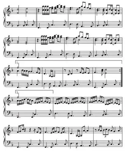 简谱吧 钢琴谱 >光辉岁月钢琴谱