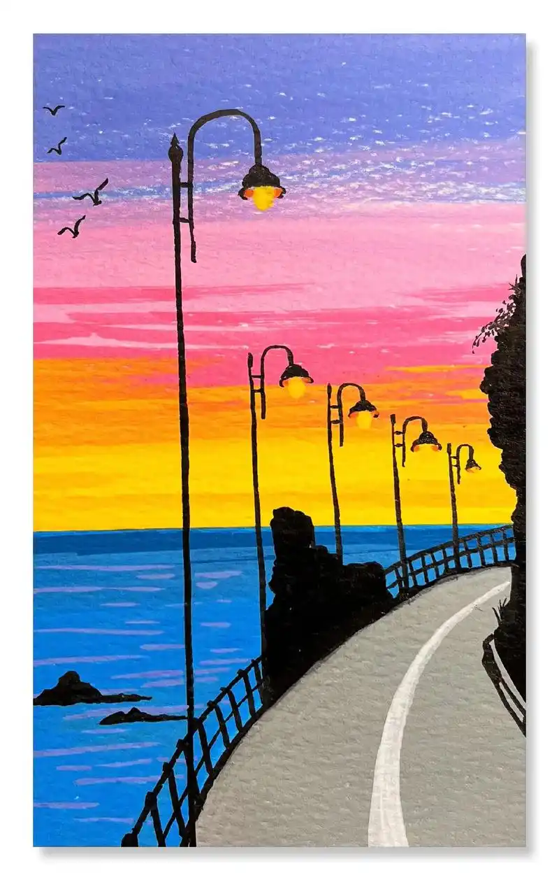 🌊一看就会的风景画教程