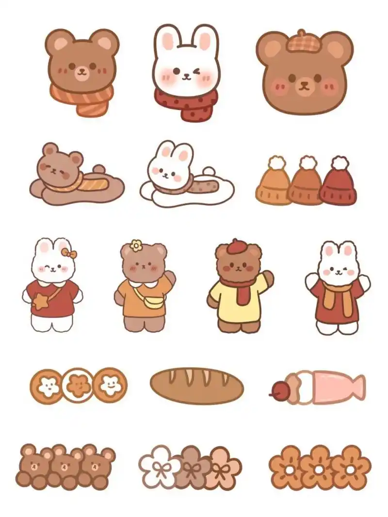 创意可爱手帐贴纸原创插画分享 95 原创版权,私自商用追究到底 95