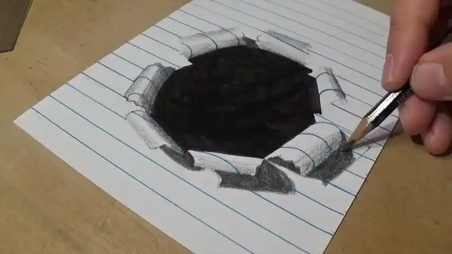 3d画-在线条纸上画黑洞的艺术幻想_哔哩哔哩 (゜-゜)つロ 干杯~-bili